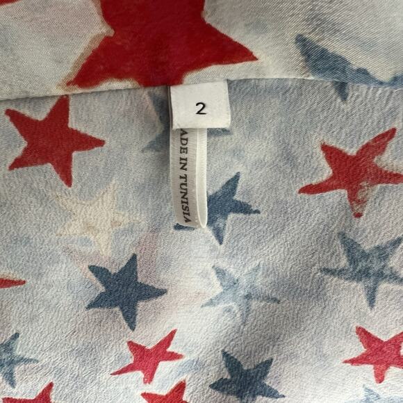 Sandro Paris Long Sleeves Red And Blue Stars Print US Size 6; FR 2 - Picture 15 of 16